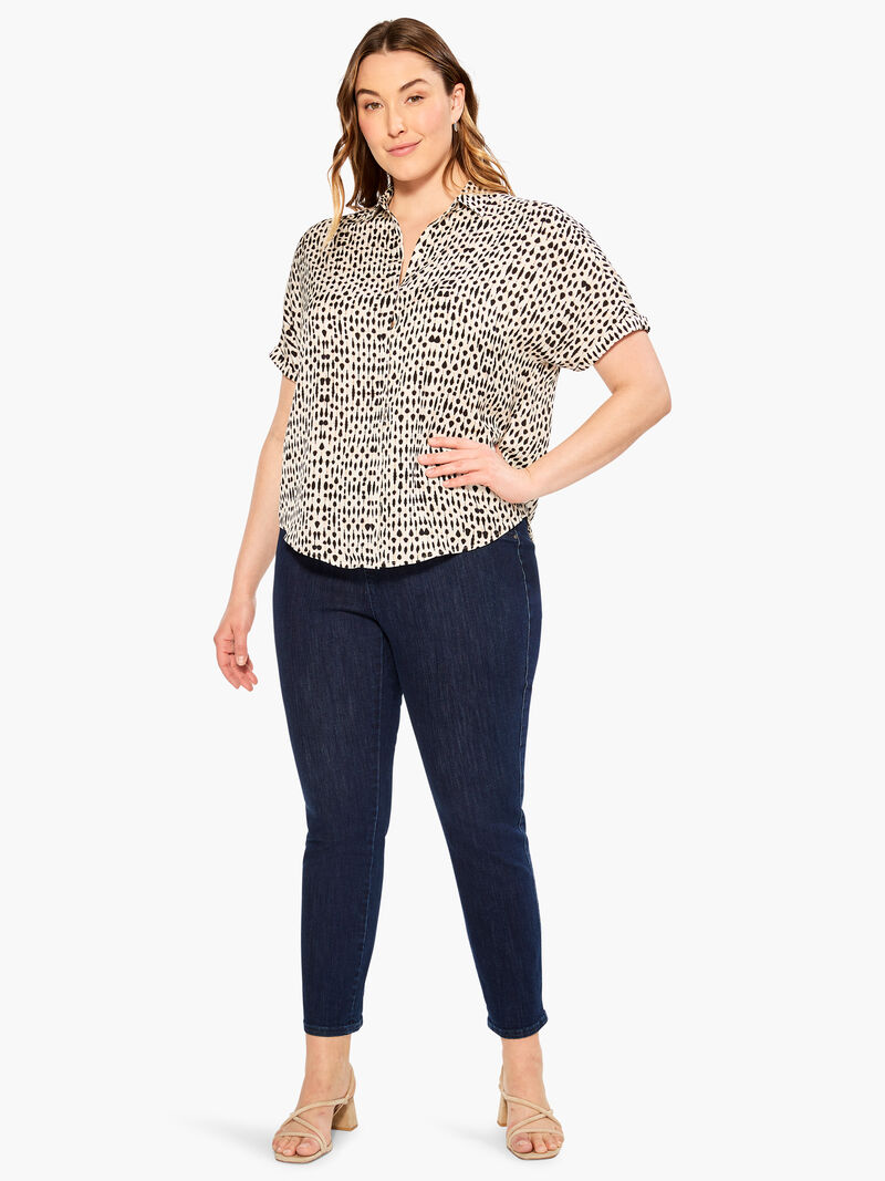 Woman Wears Inky Dots Shirt image number 3