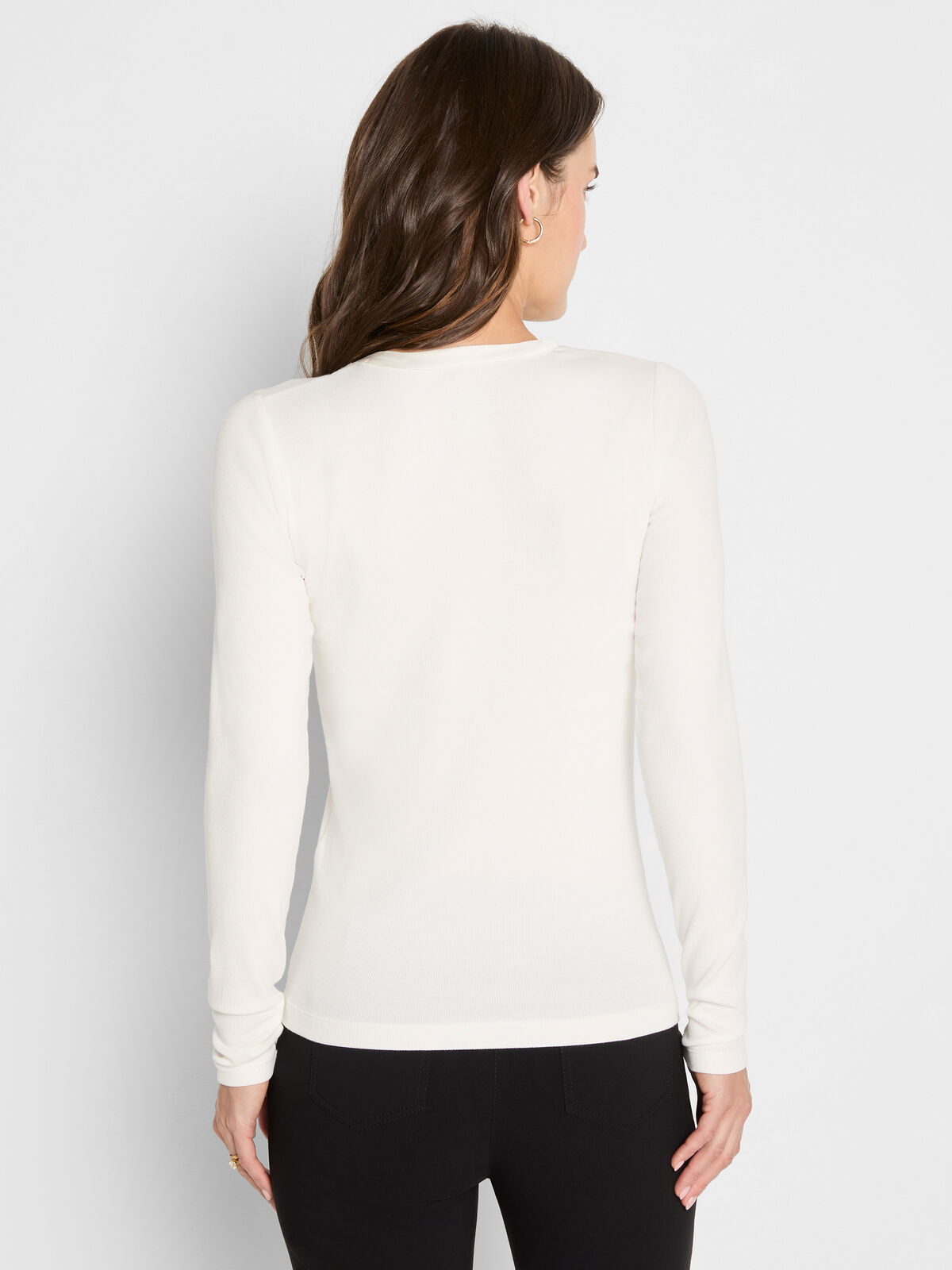 Trimmed Perfect Knit Rib V-Neck Top
