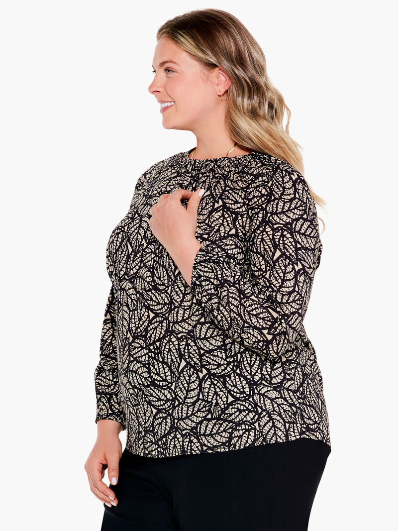 Woman Wears Lacy Leaves Top image number 1