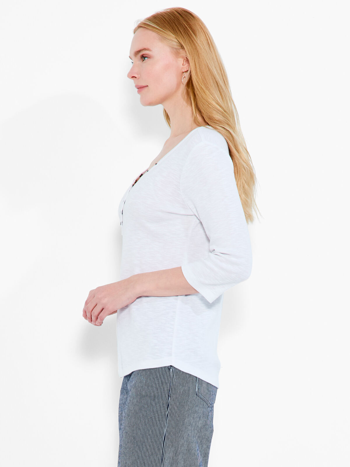 NZT 3/4 Sleeve Snap V Tee