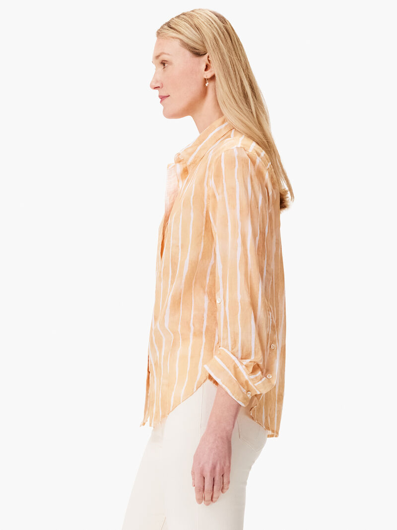 Woman Wears Watercolor Stripe Girlfriend Shirt image number 2