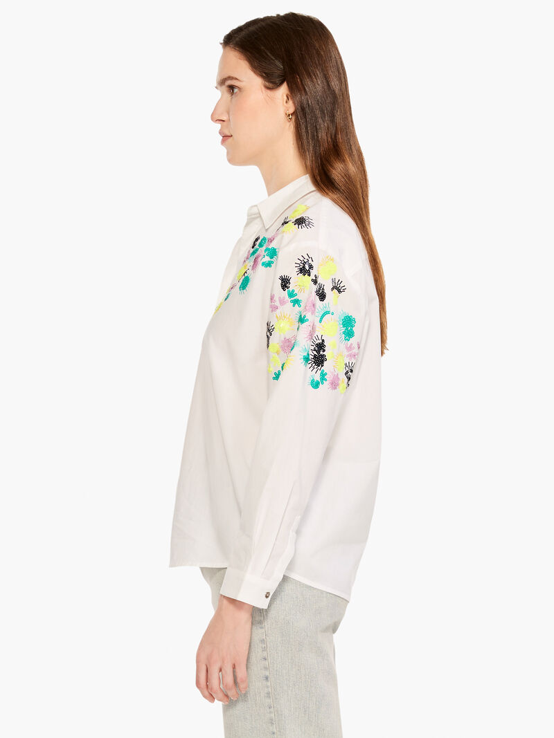 Woman Wears Placed Petals Shirt image number 1