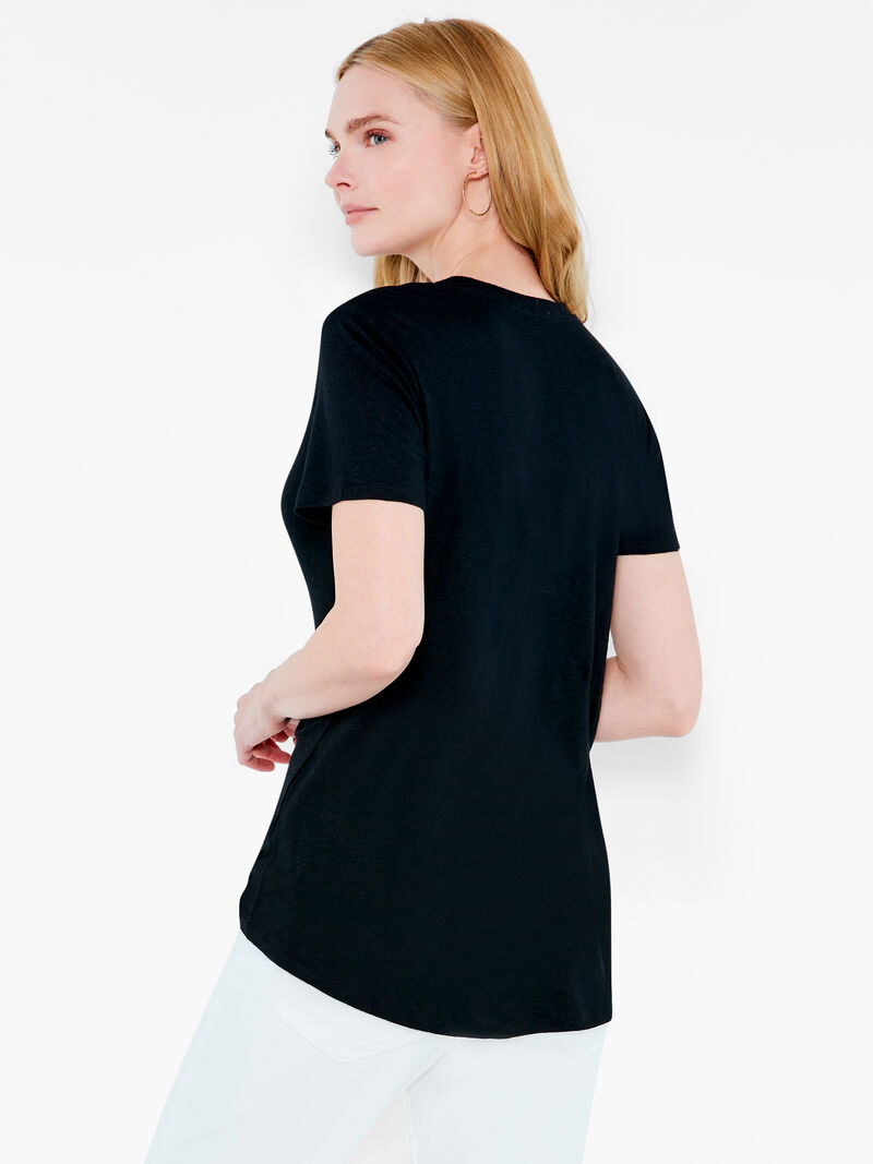 Woman Wears NZT Short Sleeve Shirt Tail Scoop Tee image number 2