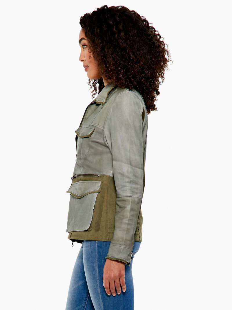 Woman Wears JKT Lindsay Patina Leather Jacket image number 1