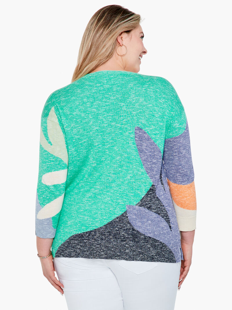 Woman Wears Leaf Burst Sweater image number 2
