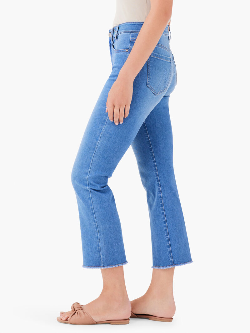 Woman Wears NZ Denim 26" Mid Rise Demi Boot Jeans image number 2