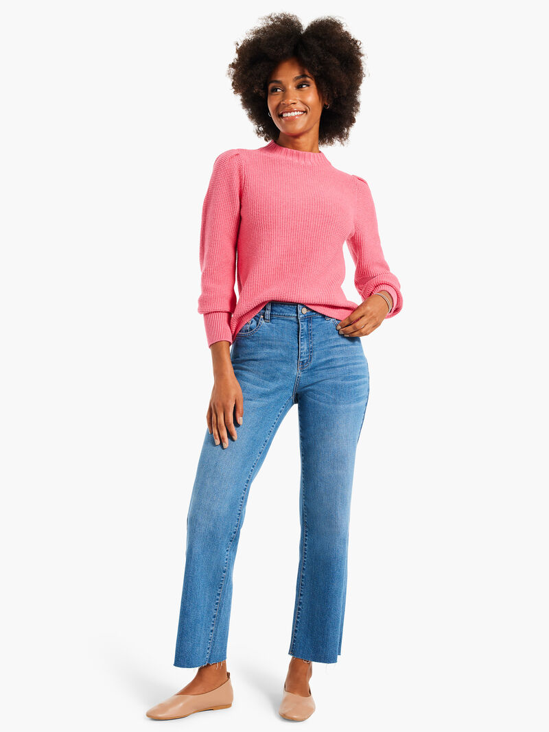 Woman Wears Waffle Stitch Sweater image number 3