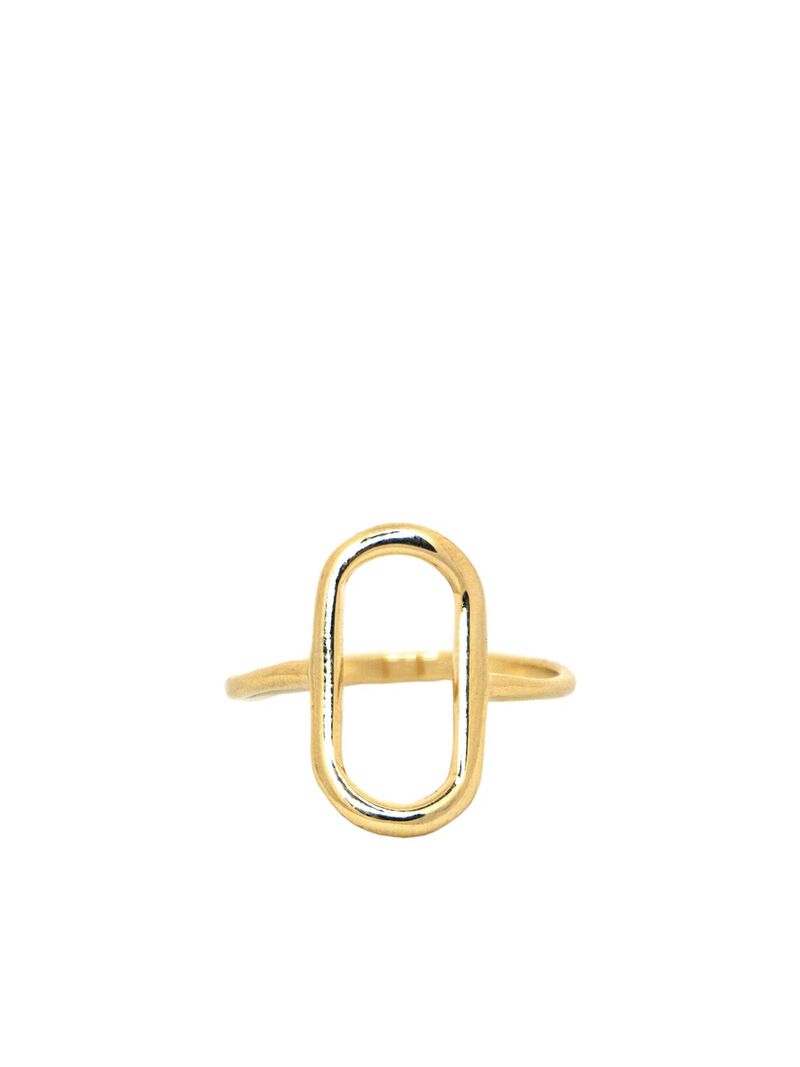 Woman Wears Marlyn Schiff Open Oval Ring image number 0