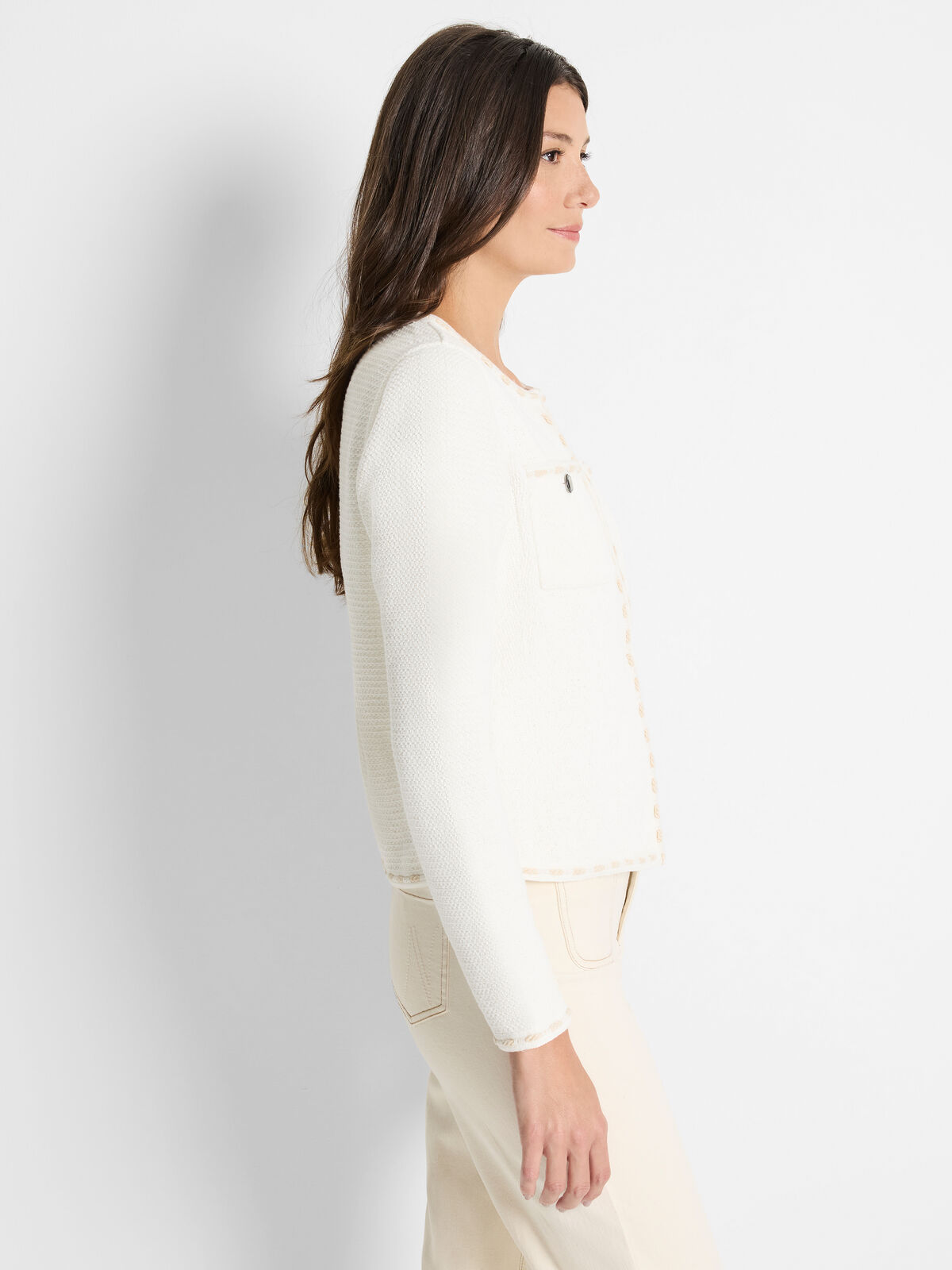Stitch Trim Knit Jacket