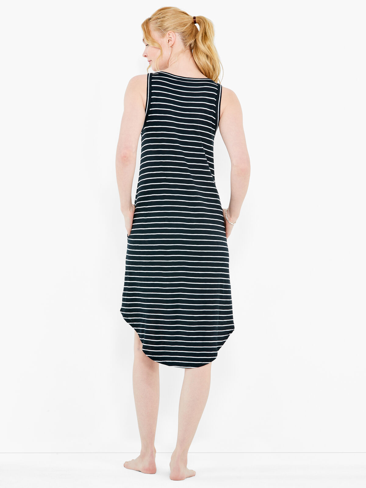 NZT Striped Boat Neck Tank Dress