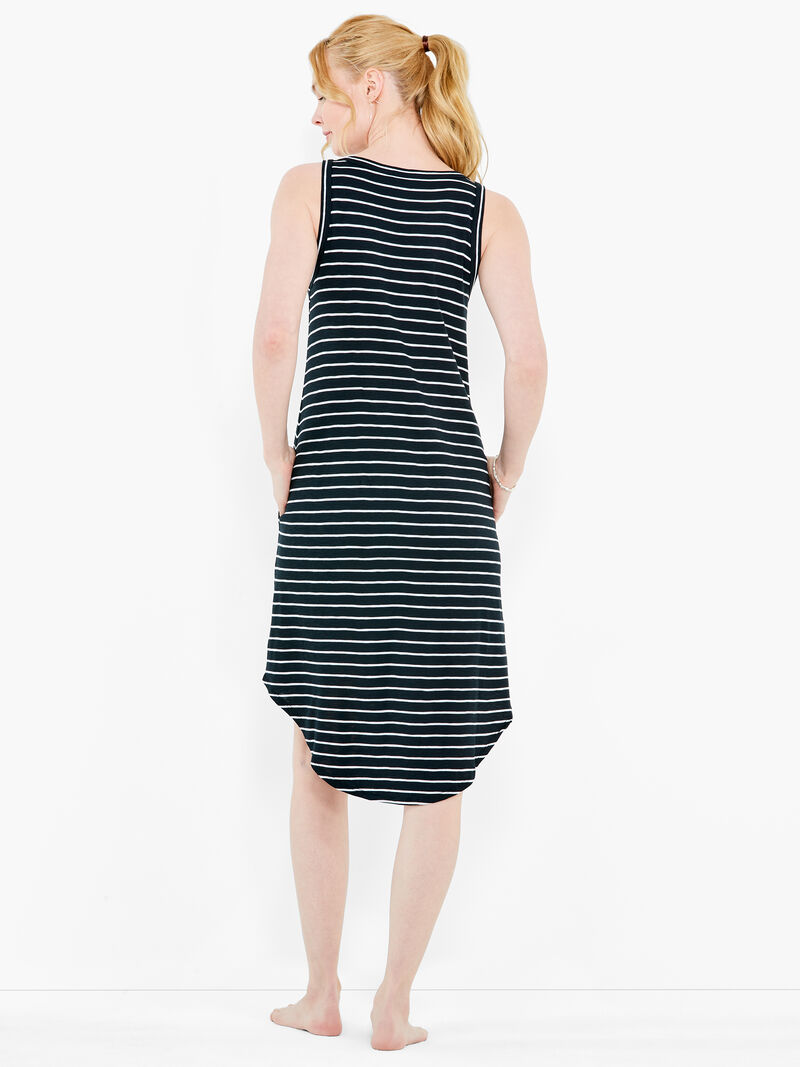 Woman Wears NZT Striped Boat Neck Tank Dress image number 3