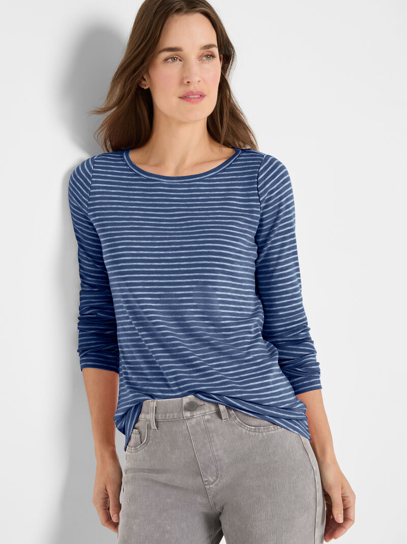 NZT Long Sleeve Stripe Boat Tee