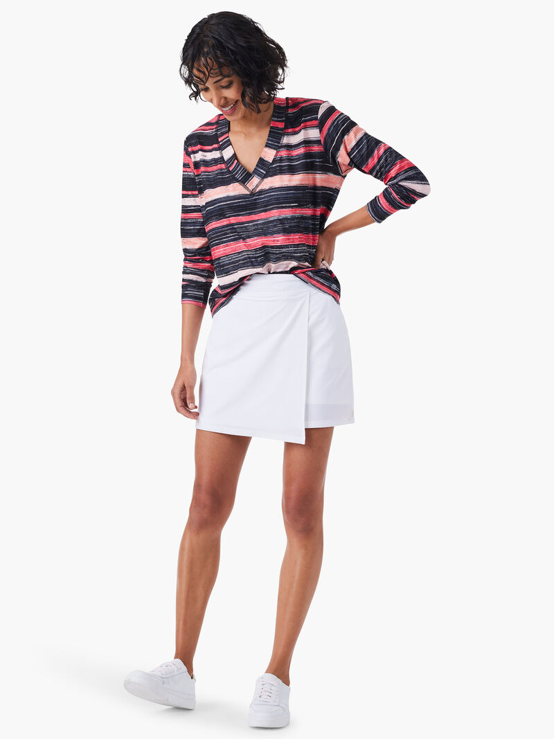 Woman Wears Painted Stripe Flow Fit Top image number 1
