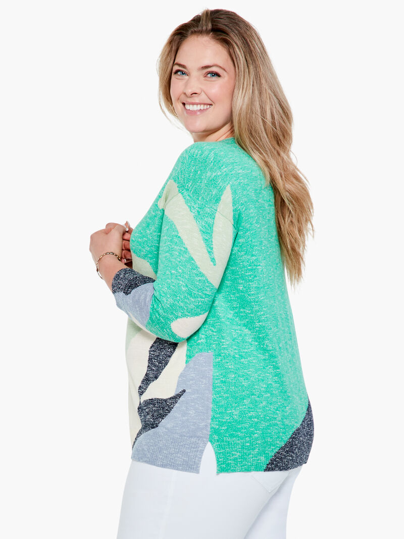 Woman Wears Leaf Burst Sweater image number 1
