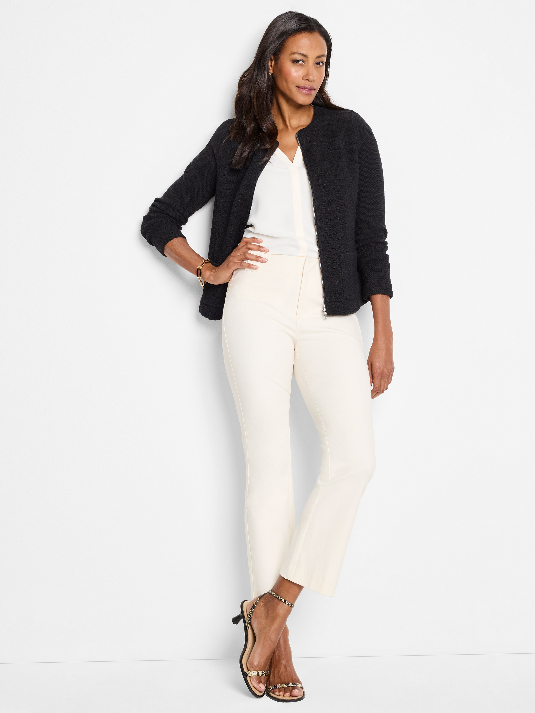 Weave Mix Knit Zip Jacket | NIC+ZOE