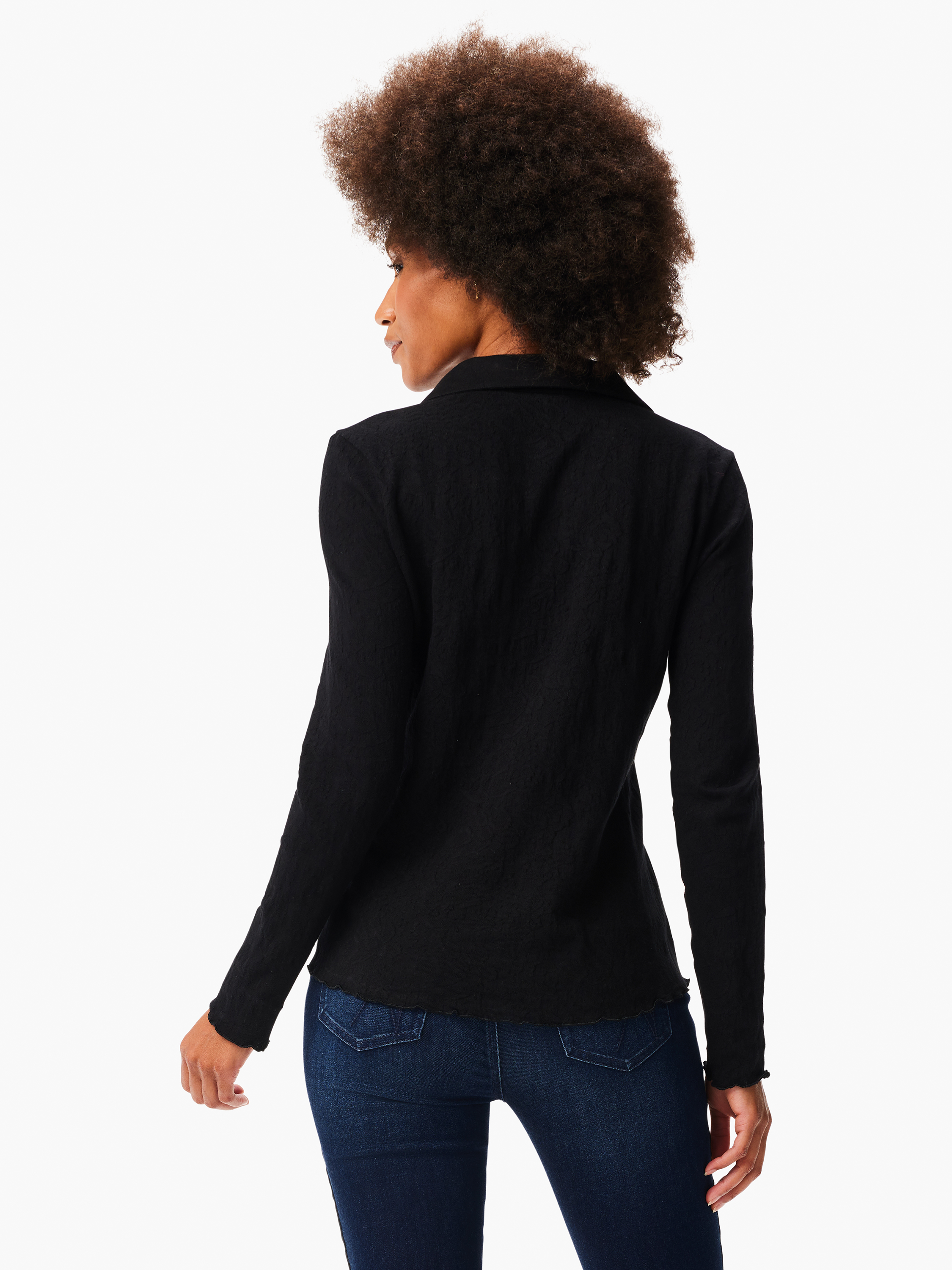 Lace Knit Collared Top | NIC+ZOE