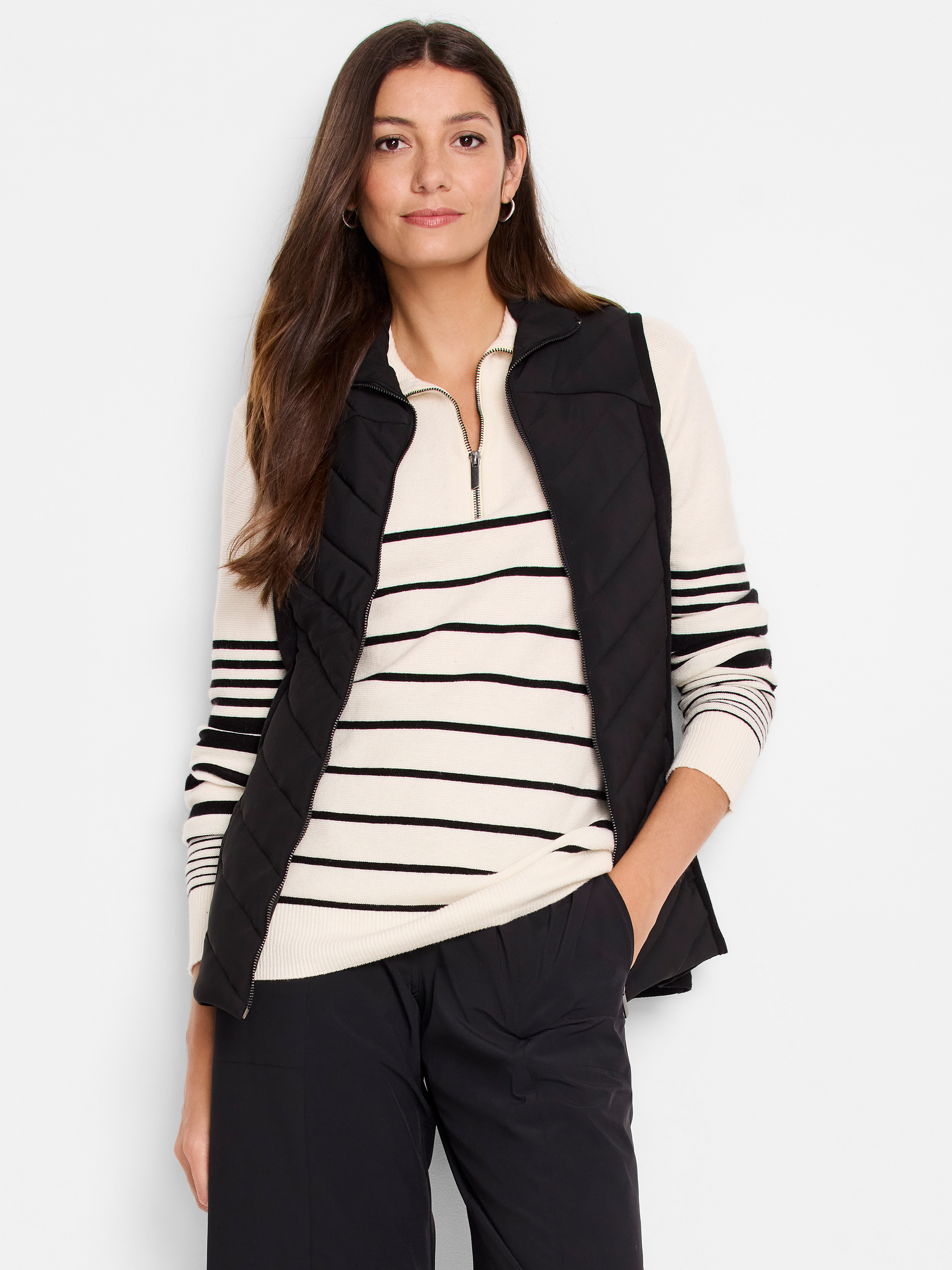 Quilted Knit Trim Puffer Vest | NIC+ZOE