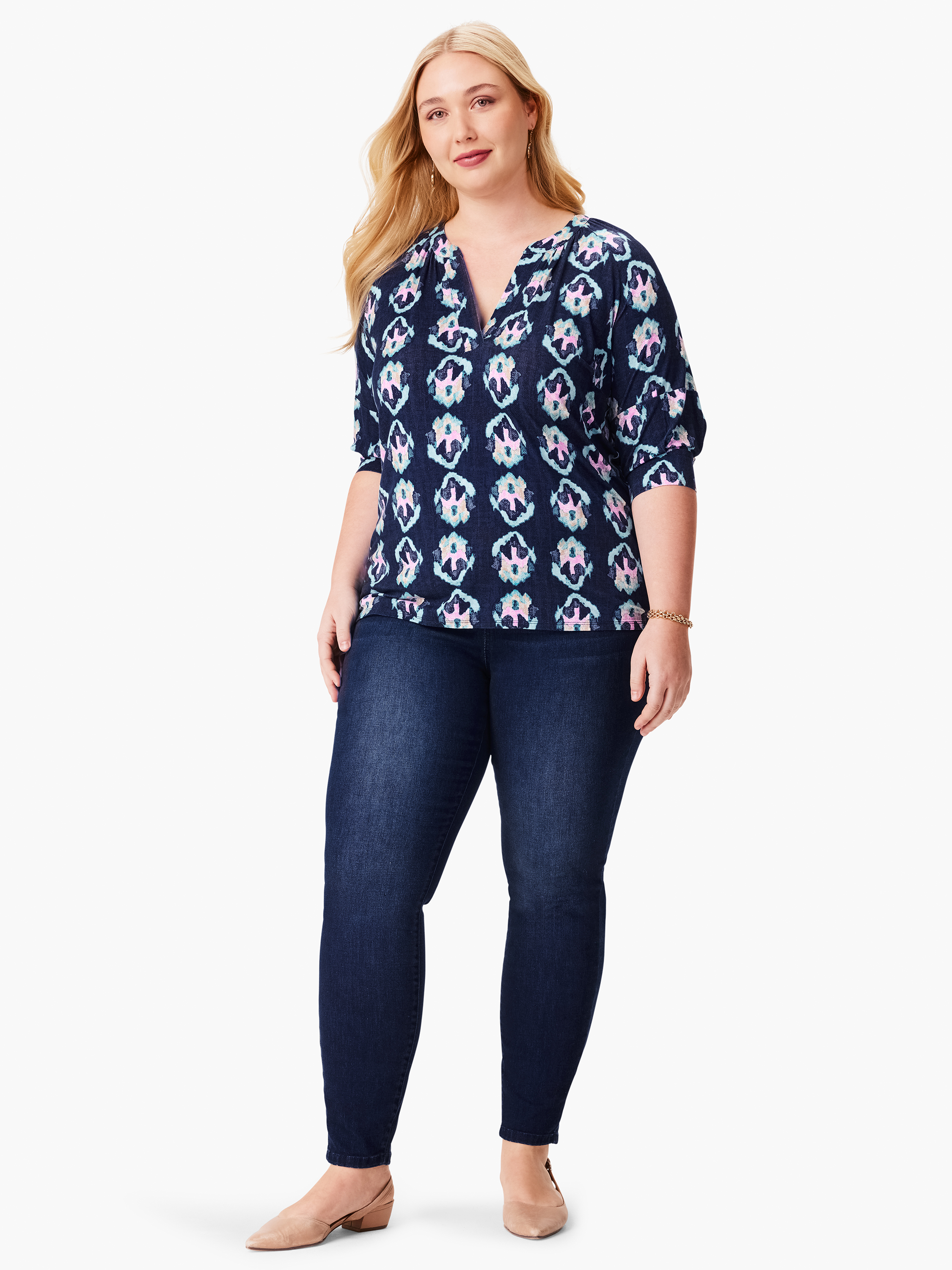 (取寄) ニックゾー レディース オーシャン バティック トップ NIC+ZOE women Ocean Batik Top Indigo Multi S241020W~IMI~PRODUCT_02.jpg