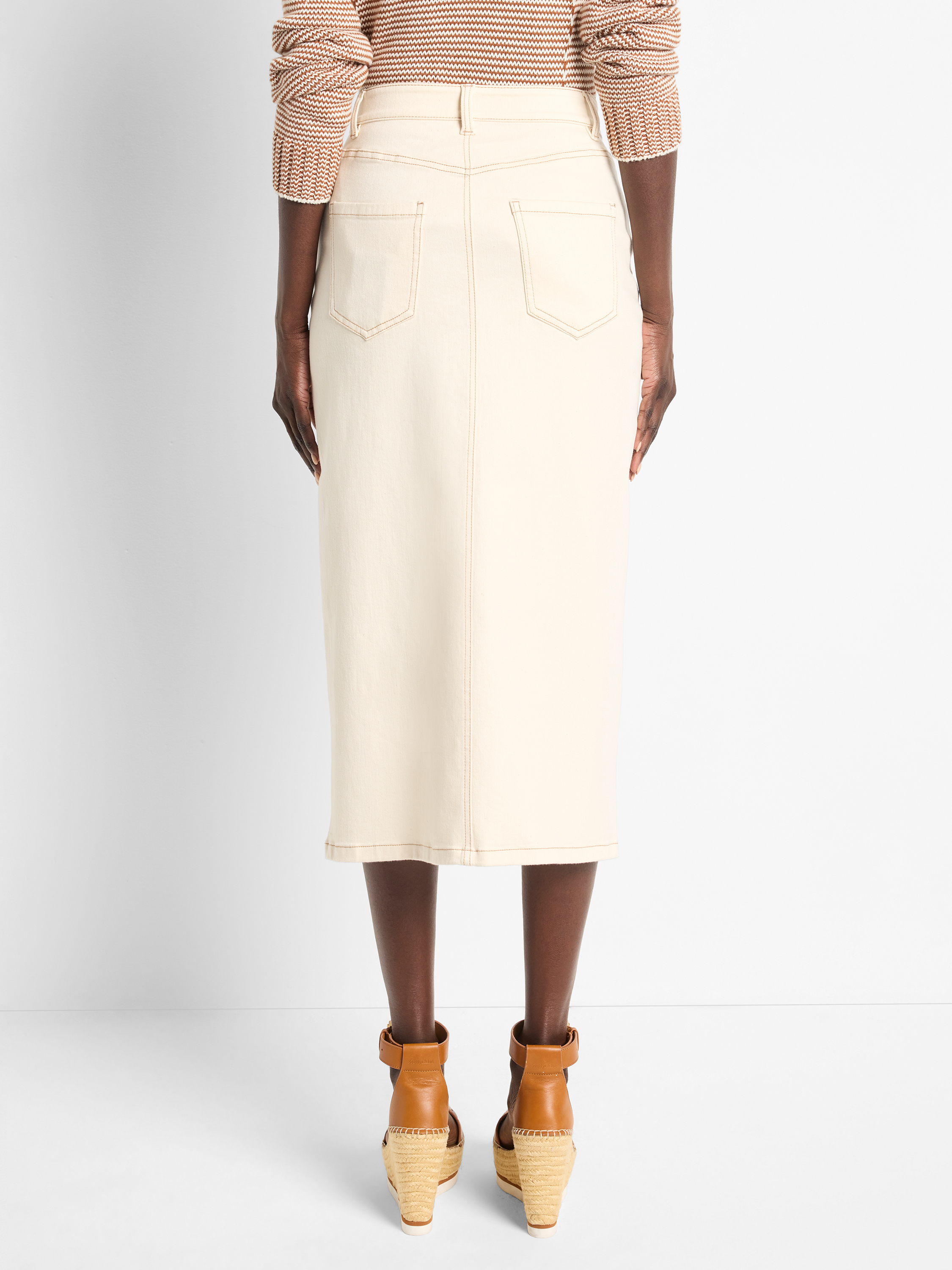Front Slit Denim Midi Skirt | NIC+ZOE